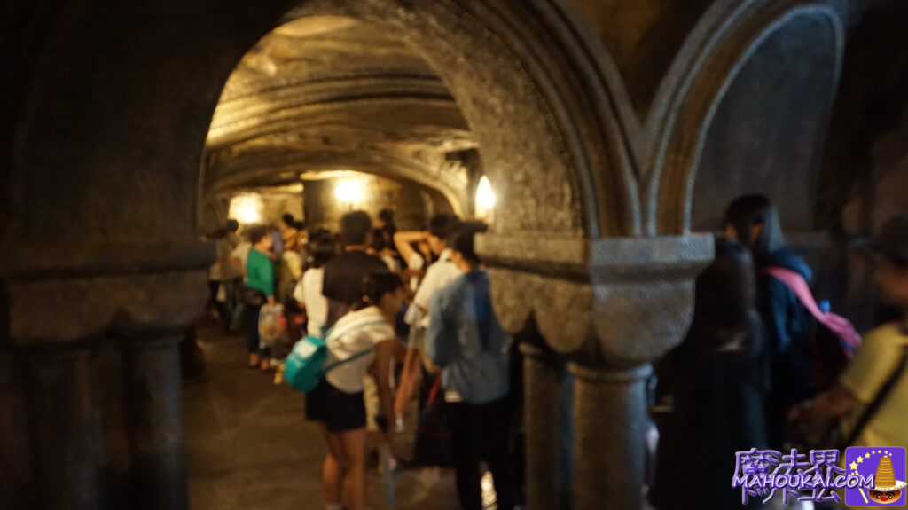 The Harry Potter Attraction Q line is where you can see the statue of the One-Eyed Witch.