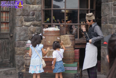 Magical trick-or-treating Successfully cast spells and receive lots of candy at Wizarding World Halloween (USJ "Harry Potter Area", Hogsmeade Village).
