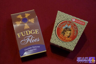 FUDGE Wizarding world confectionery: Fly-shaped nougats (fudge) are chocolate... Honeydukes (USJ, Harry Potter Area)