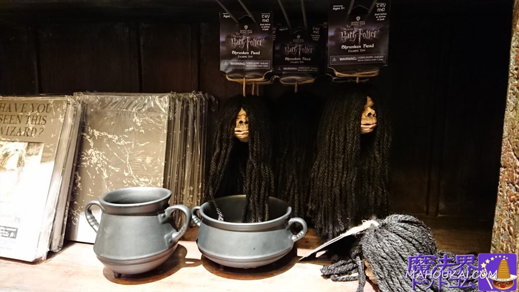 Shrunken Head, the talking head on the driver's seat of the Knight Bus, is a 'dried head' and a witchpot Studio Shop merchandise shop Harry Potter Studio Tour London (in the studios).