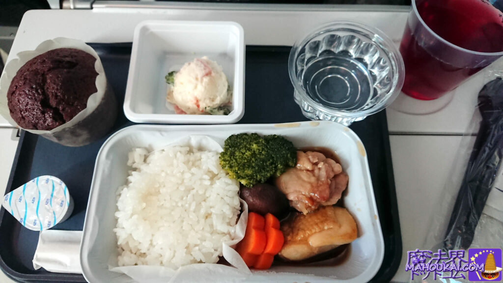 日本時間22:20（ロンドン時間3:20）夕食というか朝食が始まりました。 ブリティッシュ エアウェイズ 関西空港 イギリス ハリー・ポッター旅行