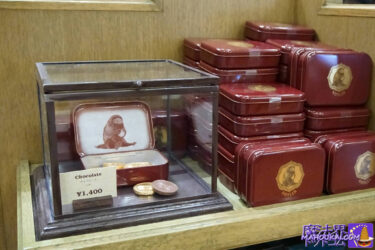 USJ Fantabis candy on sale... Niffler-designed red tin case with gold coins zipped up! Coin chocolate USJ Harry Potter area