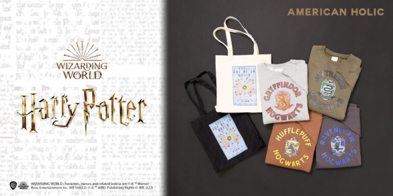 AMERICAN HOLIC Harry Potter 'Quidditch World Cup' tote bag, Hogwarts Fourth Dormitory logo and snitch pullover on sale from early Dec 2022.