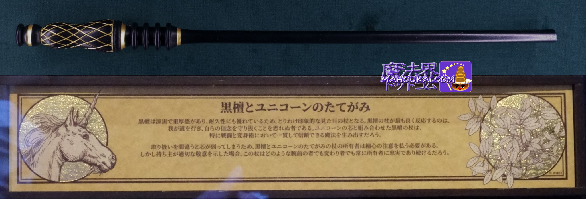 USJ 「黒檀（コクタン）とユニコーンのたてがみ」の杖 新マジカル・ワンド 杖芯と素材の特性 紹介 「ハリー・ポッター エリア」 オリバンダー -  魔法界ドットコム｜ハリー・ポッター情報サイト