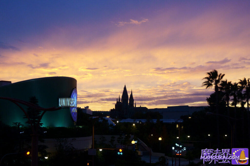 USJ「ホグワーツ城」写真撮影してみた 晴天のホグワーツ、雨のホグワーツ、夕景のホグワーツなど「ハリー・ポッター エリア」から見た様々な魔法学校の姿♪