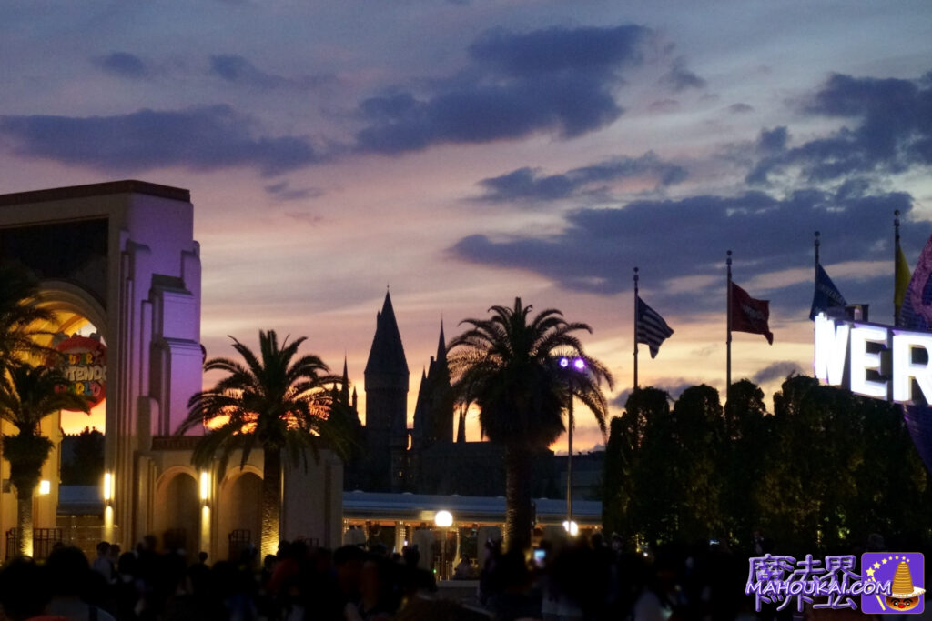 USJ「ホグワーツ城」写真撮影してみた 晴天のホグワーツ、雨のホグワーツ、夕景のホグワーツなど「ハリー・ポッター エリア」から見た様々な魔法学校の姿♪