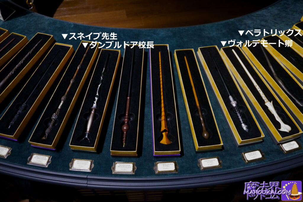 Wand engraving service for 14 characters, including Professor Snape and Sirius.