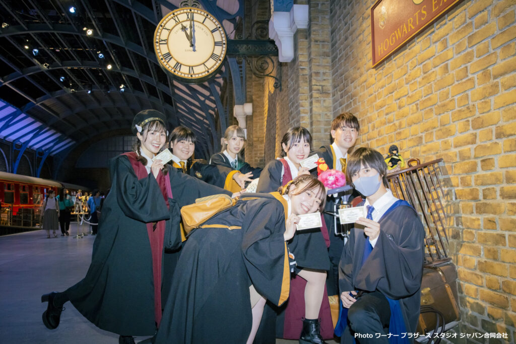 'Line 9 and 3/4' Photo Spot, Harry Potter Tour Tokyo New term at Hogwarts School of Witchcraft and Wizardry 'Back to Hogwarts' event on 1 Sep 2023 at 11am Warner Bros. Studio Tour Tokyo - Making of Harry Potter.