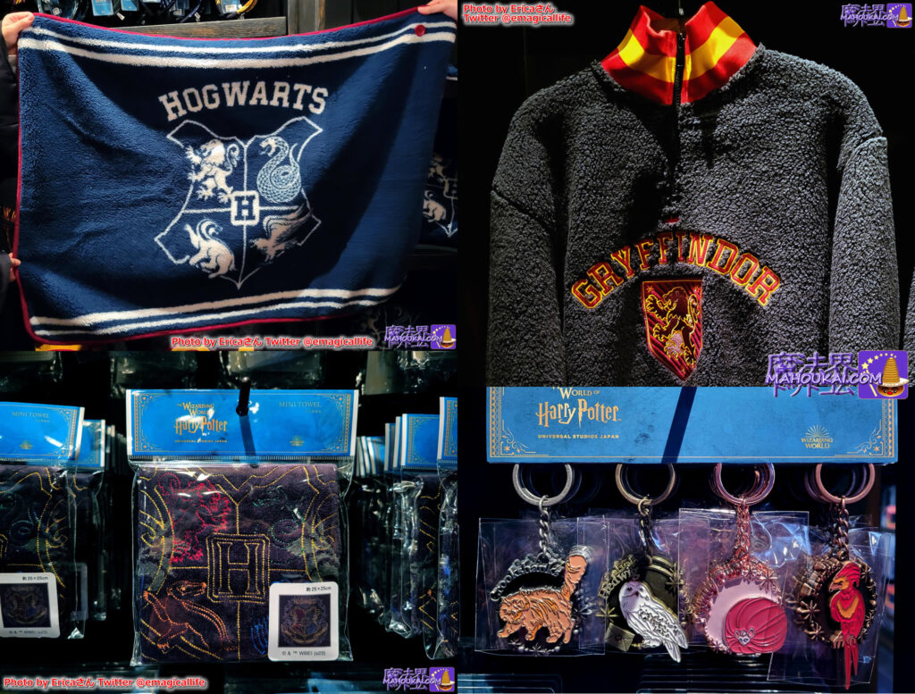 Gryffindor Fleece Jacket, Hogwarts Blanket & Mini Towel, Magical Animals Keychain Set, October 2023, Harry Potter Area.