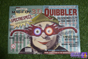 'The Quibbler' cover poster with mela mela glasses USJ Harry Potter area