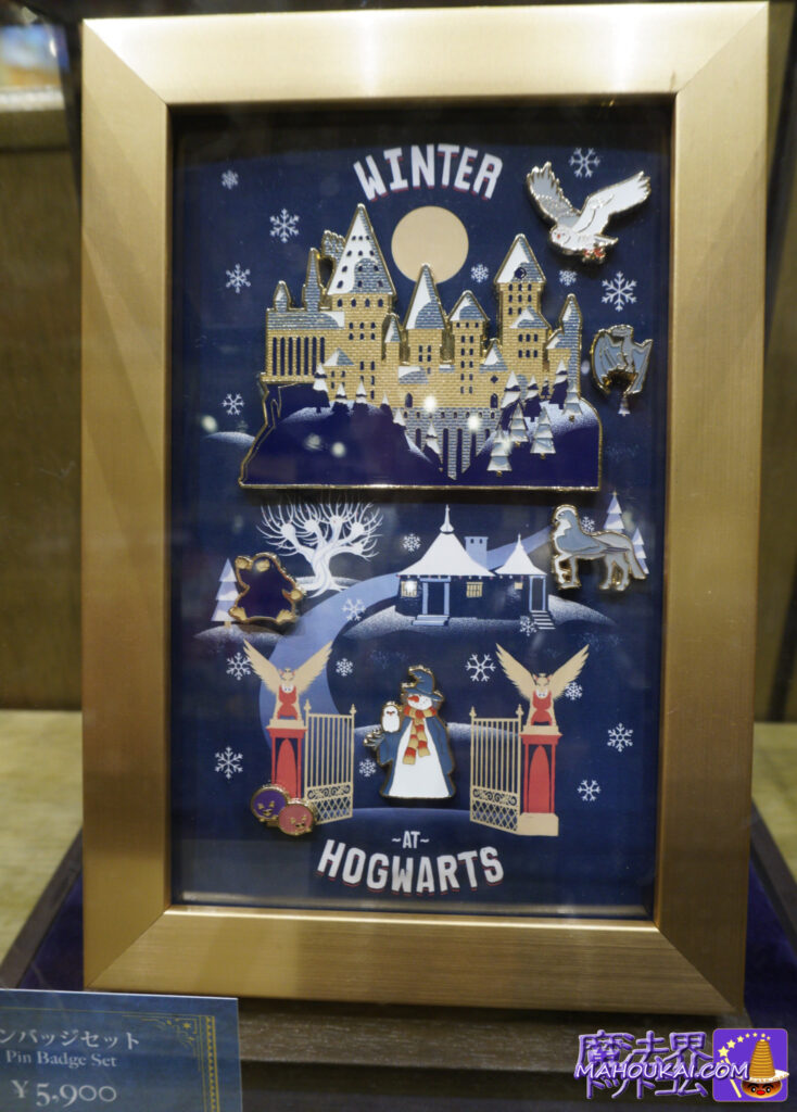 USJ Harry Potter Christmas Item WINTER AT HOGWARTS 'Pin Badge Set' Â December 2023 Rodeo Drive Souvenirs