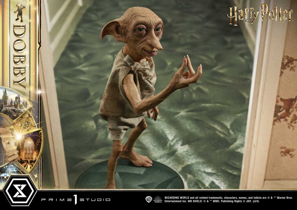 Harry Potter house servant elf 'Dobby' statue, 55 cm tall, 1/2 size, from Prime 1 Studios.
