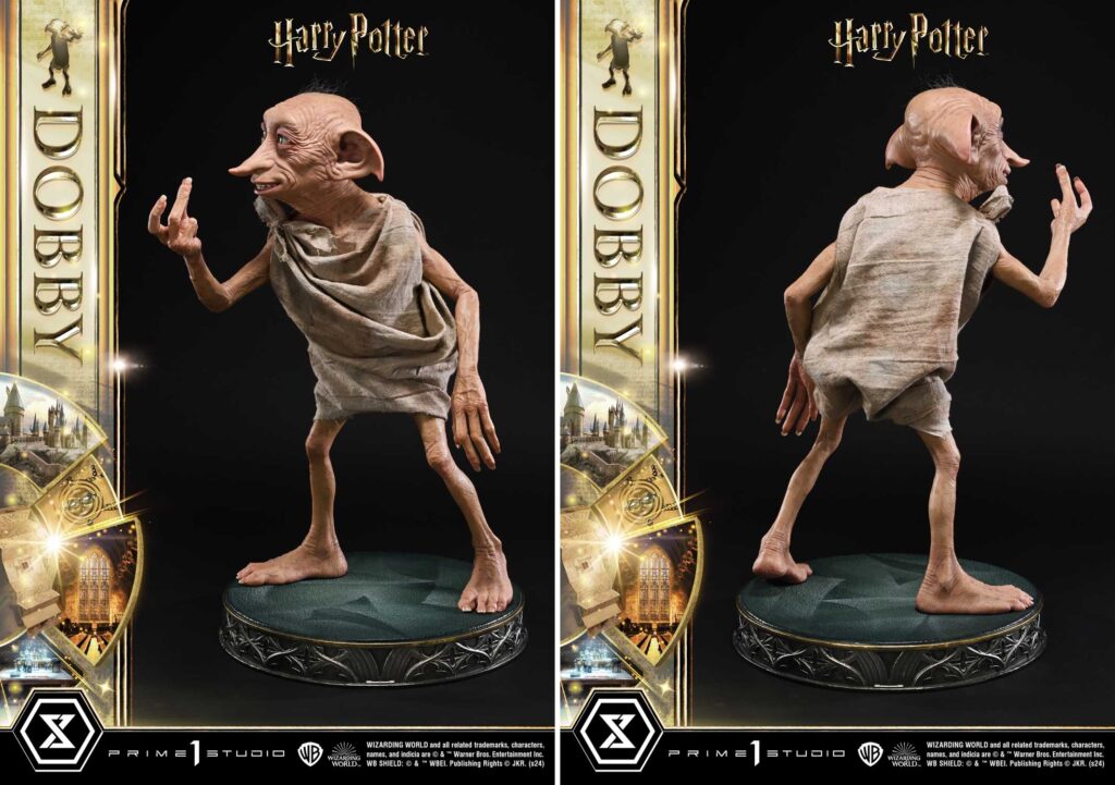Harry Potter house servant elf 'Dobby' statue, 55 cm tall, 1/2 size, from Prime 1 Studios.