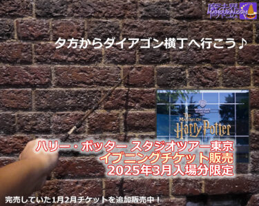 「ハリー・ポッター スタジオツアー東京」2025年3月4月5月6月【期間限定】 夕方入場チケットが5,000円！