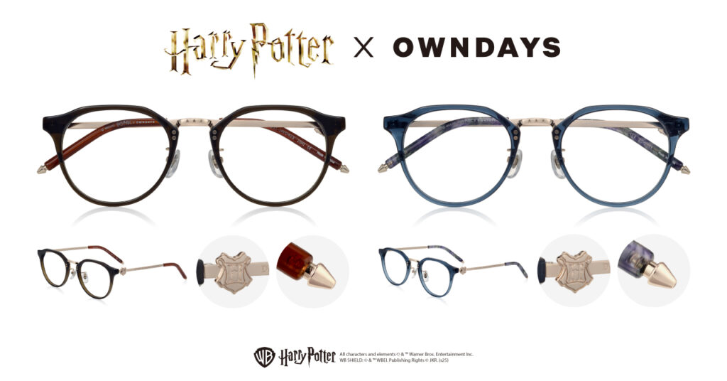 OWNDAYS(オンデーズ) × ハリー・ポッター メガネフレーム新発売 ホグワーツ&4寮やスネイプ etc 8種類と4寮ポーチ 2025年10月23日10時~ オンライン先行予約10月23日9:59まで