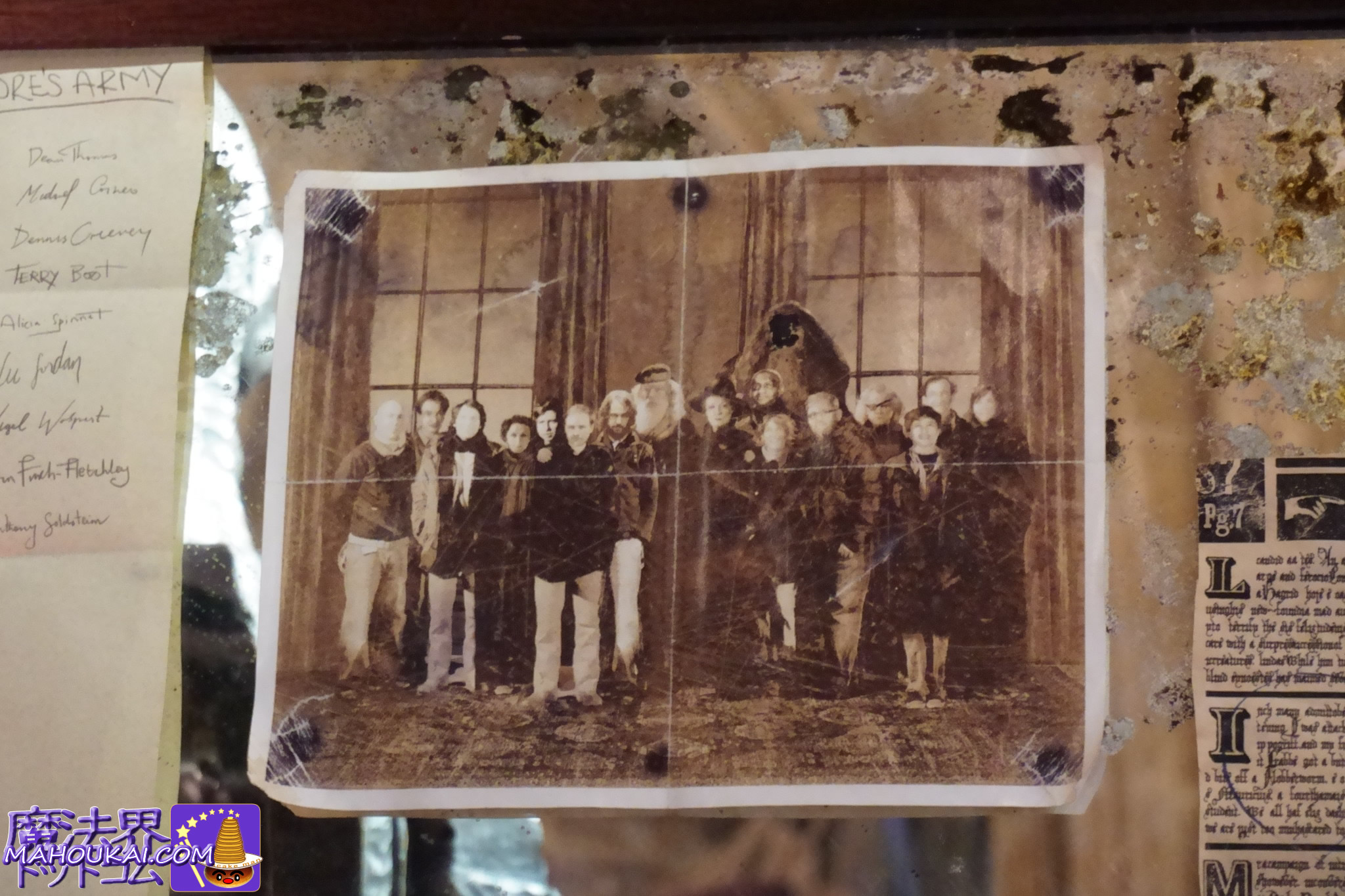 不死鳥の騎士団の集合写真　ハリー・ポッター スタジオツアー東京（としまえん跡地）ホグワーツ 必要の部屋 展示セット