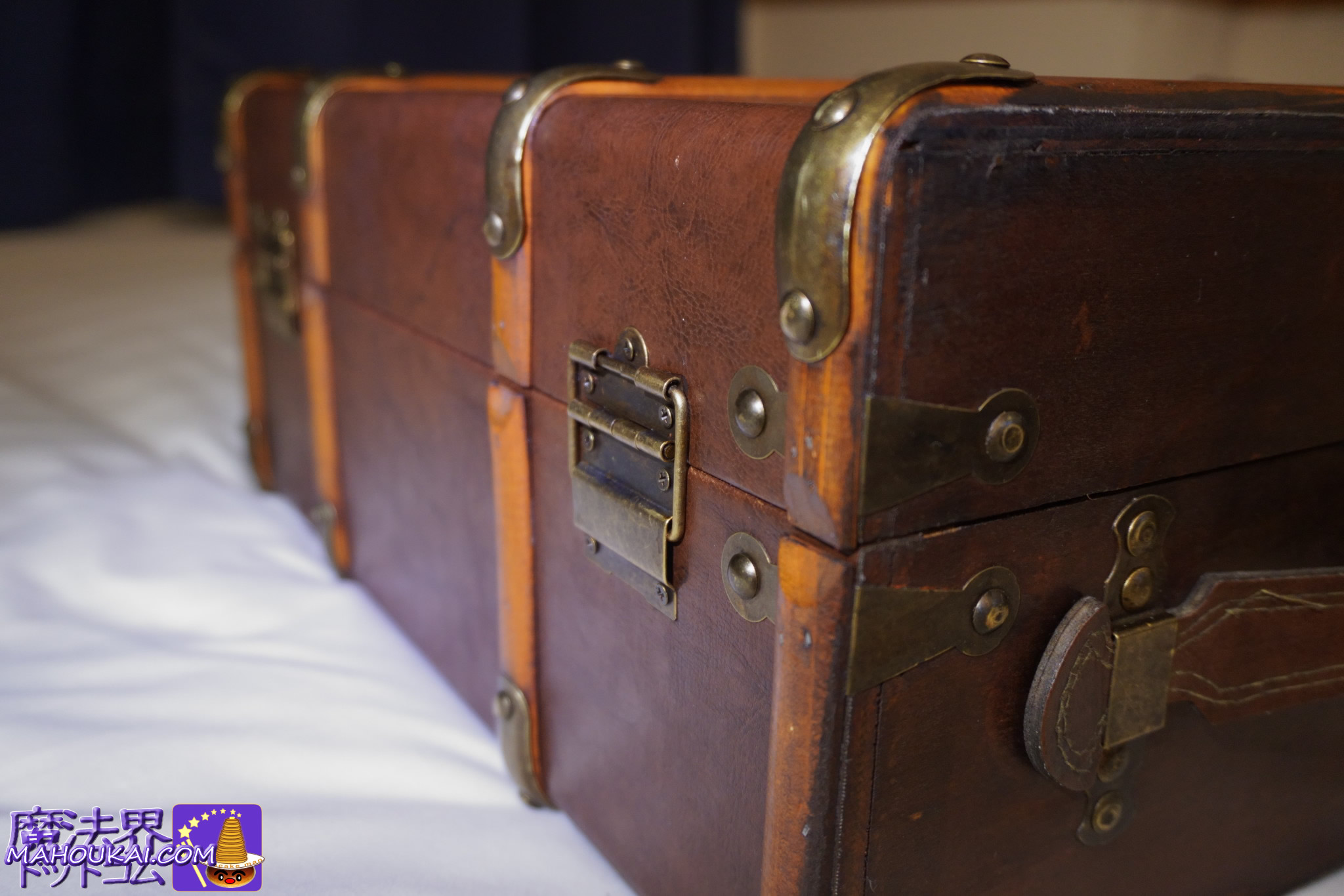 ホグワーツトランク 大のヒンジとピンの拡大写真 公式ホグワーツトランク（新デザイン）購入レポート｜ハリー・ポッター スタジオツアー＆ハリポタショップ 2026年2月