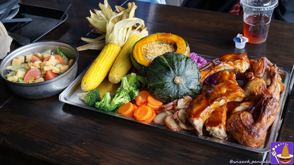 The pumpkin gratin at the Three Broomsticks Halloween Feast is an excellent Halloween speciality (USJ Harry Potter Area).
