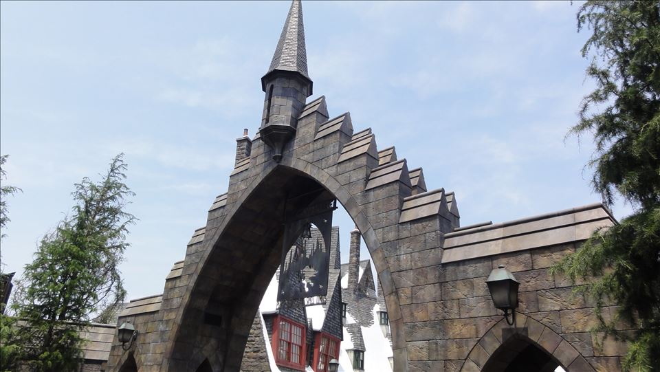 USJ 'Harry Potter Area' at the opening of Hogsmeade Village Gate, Universal Studios Japan, 2014.